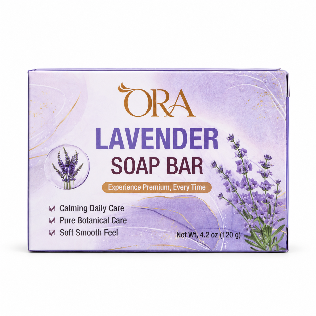 ORA Lavender Premium Soap Bar Pack of 4 Bars - Image 3