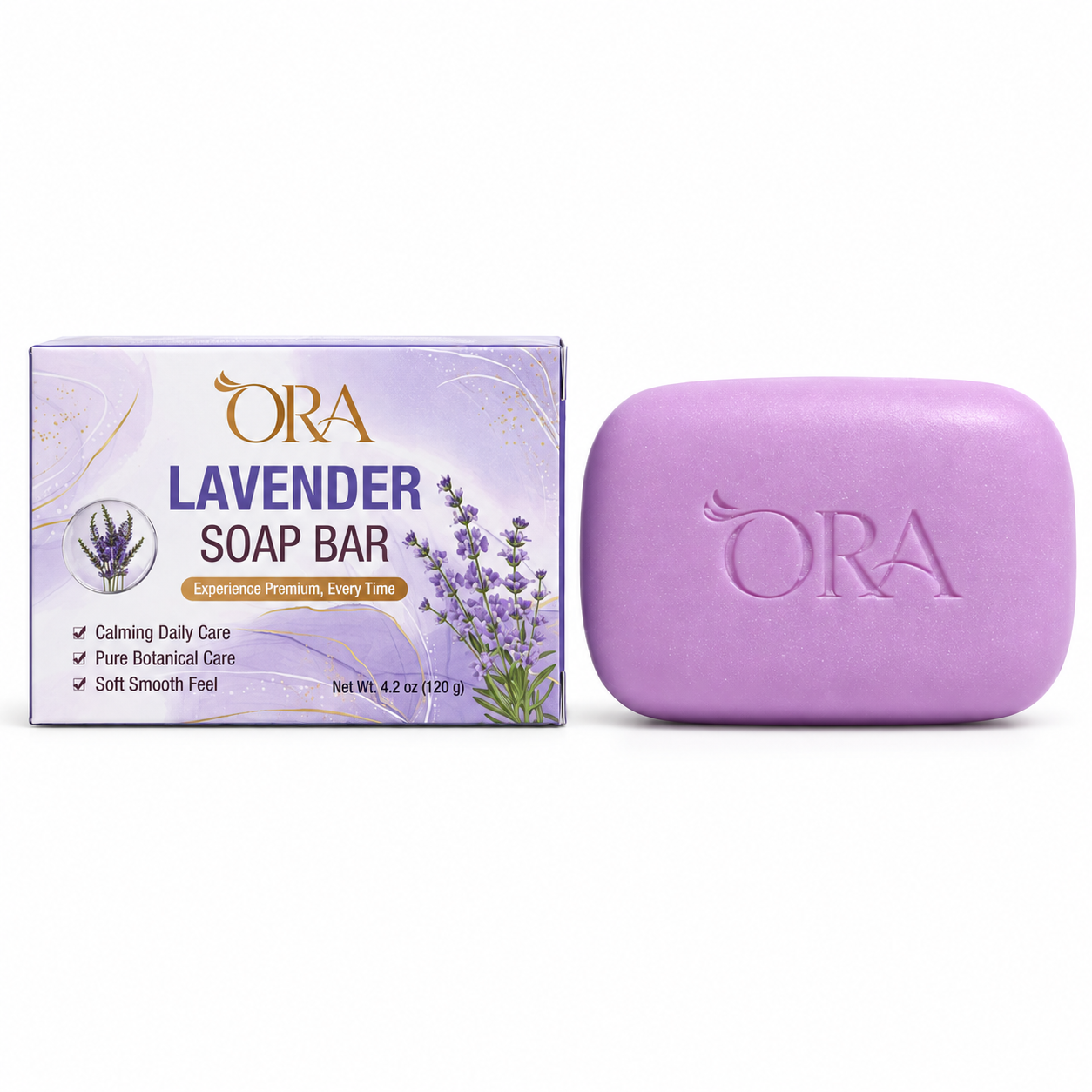ORA Lavender Premium Soap Bar Pack of 4 Bars - Image 6