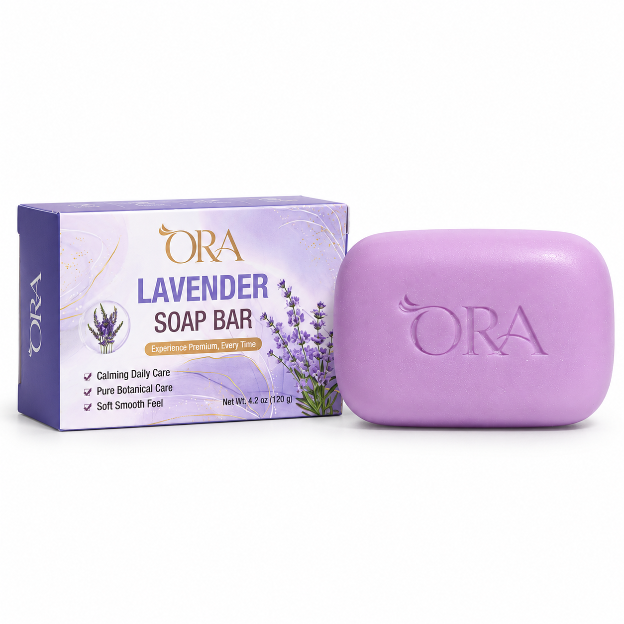 ORA Lavender Premium Soap Bar Pack of 4 Bars - Image 7