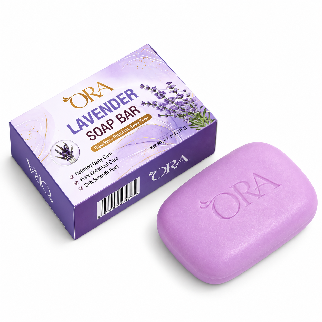 ORA Lavender Premium Soap Bar Pack of 4 Bars - Image 8