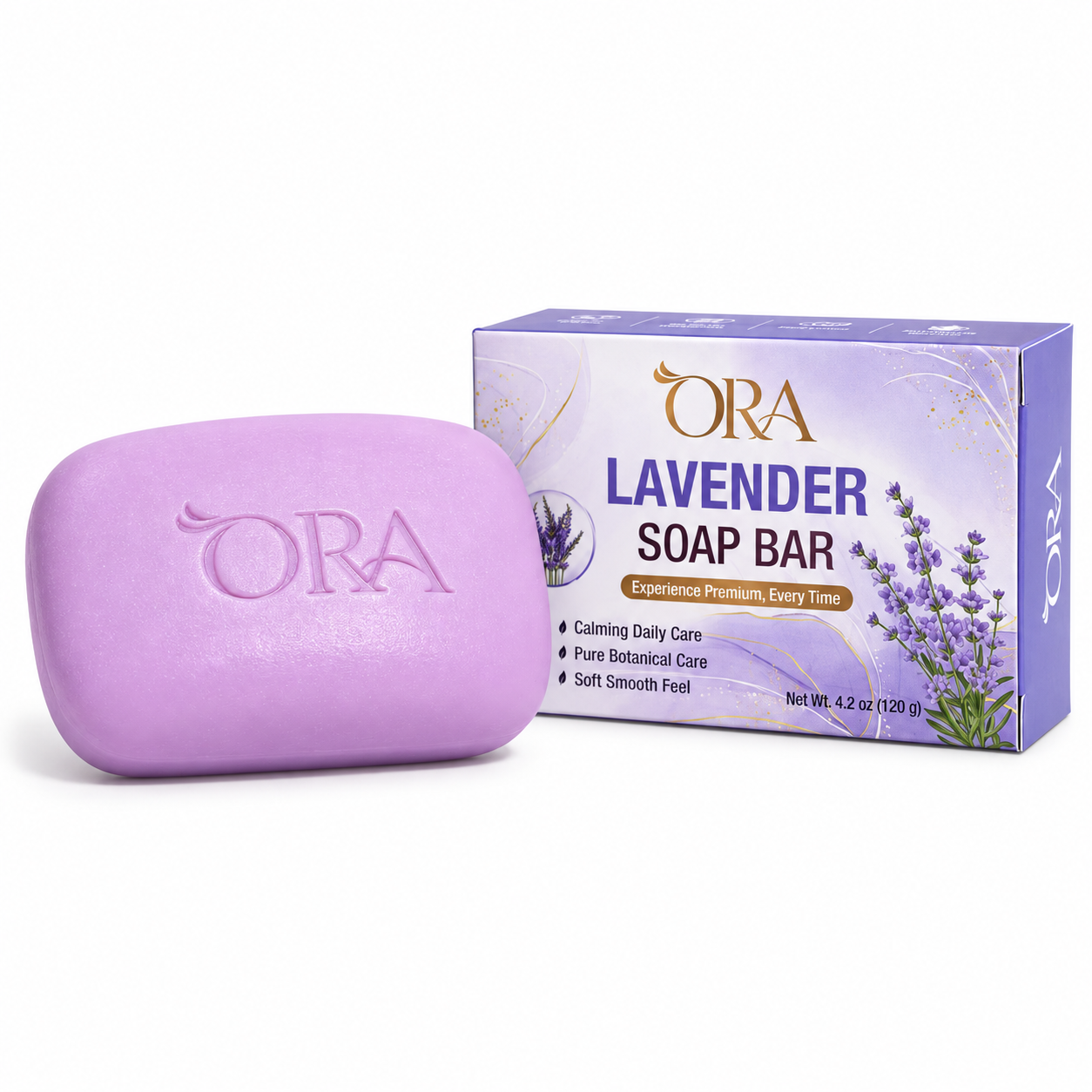 ORA Lavender Premium Soap Bar Pack of 4 Bars - Image 9