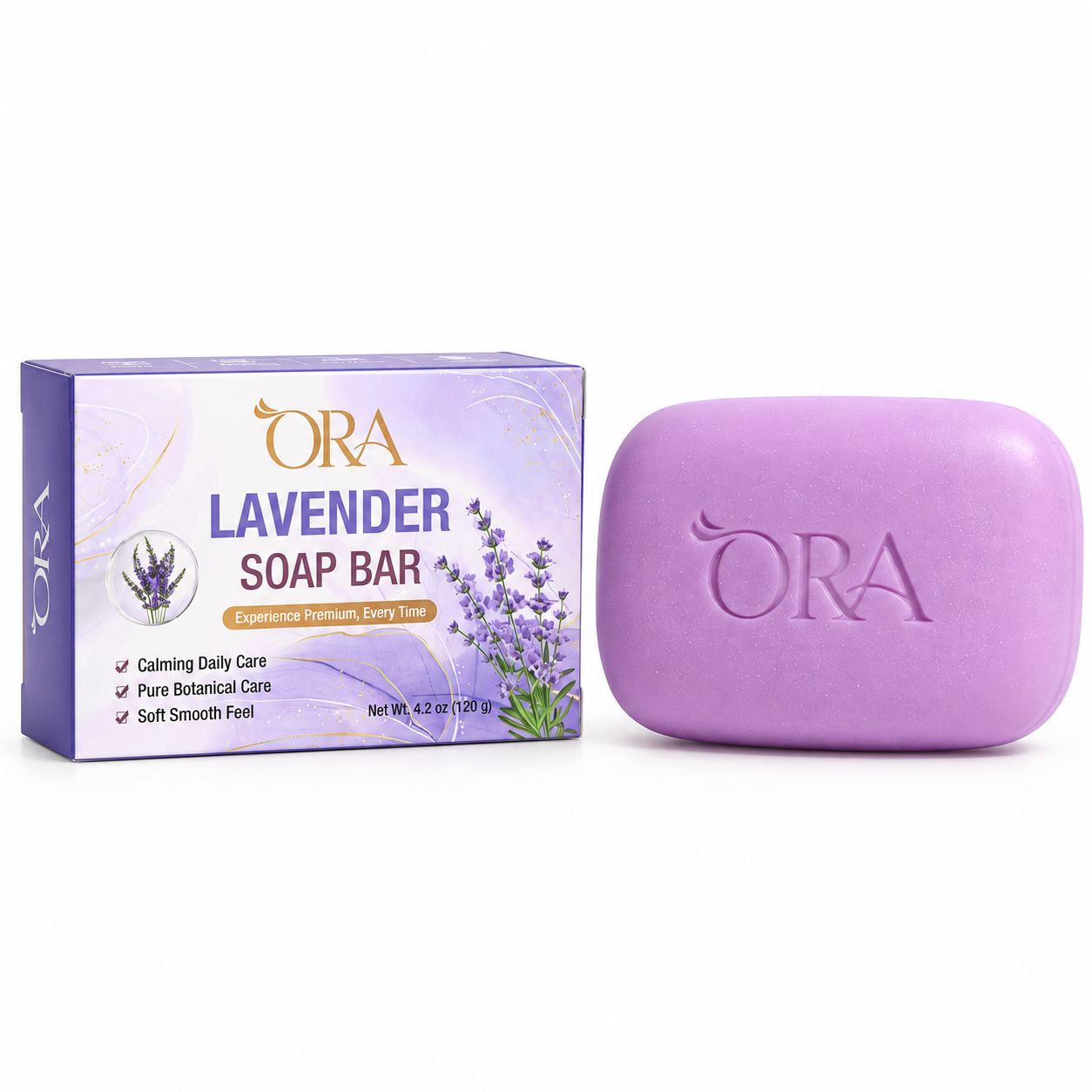 ORA Lavender Premium Soap Bar Pack of 4 Bars - Image 11