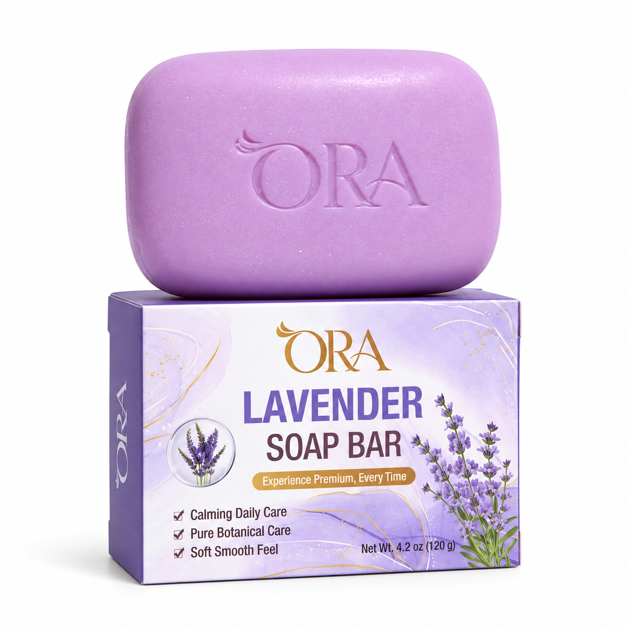 ORA Lavender Premium Soap Bar Pack of 4 Bars - Image 12
