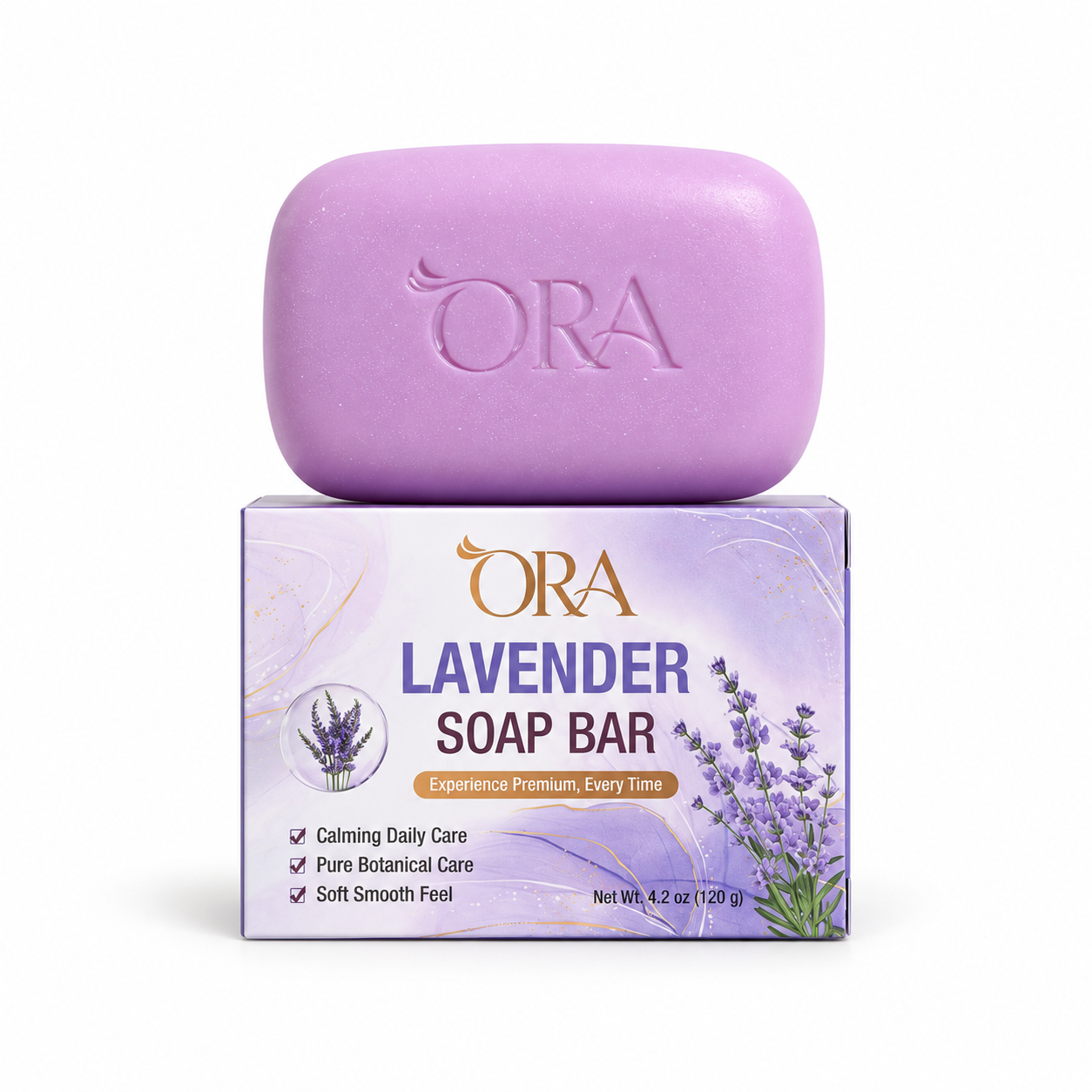 ORA Lavender Premium Soap Bar Pack of 4 Bars - Image 14