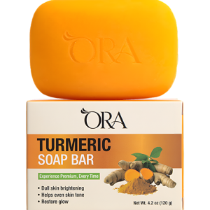 ORA Premium Turmeric Soap Bar – Artisanal Glow-Boosting Body & Face Wash (4 Pack)