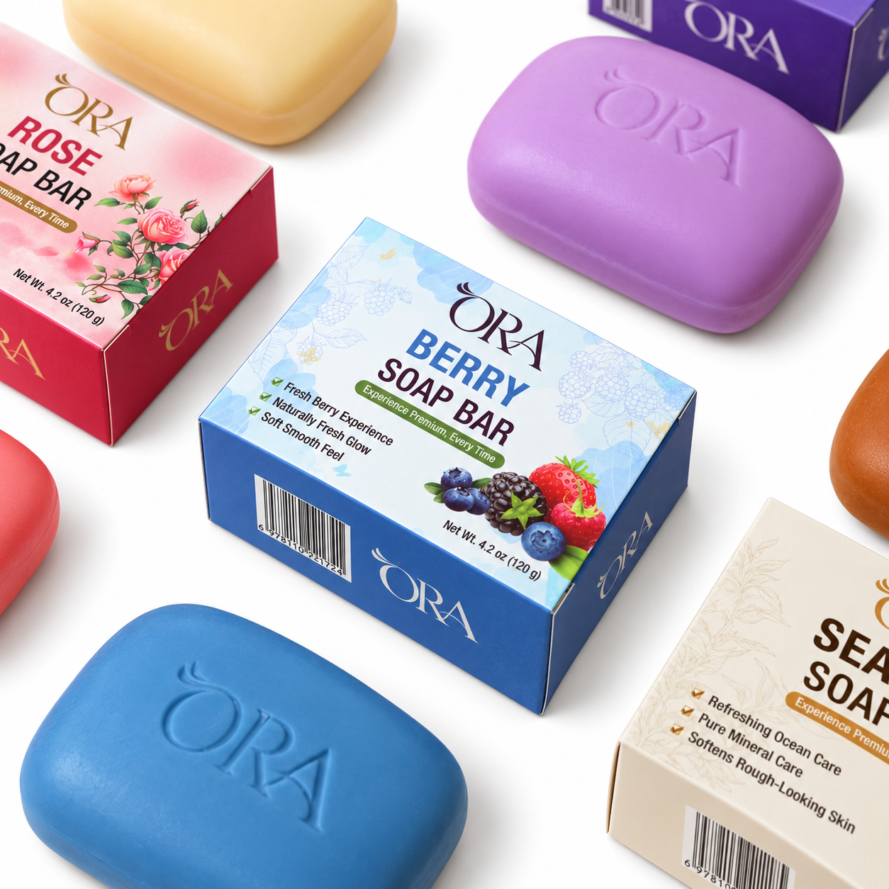 ORA Berry Premium Soap BarPack of 4 Bars - Image 17