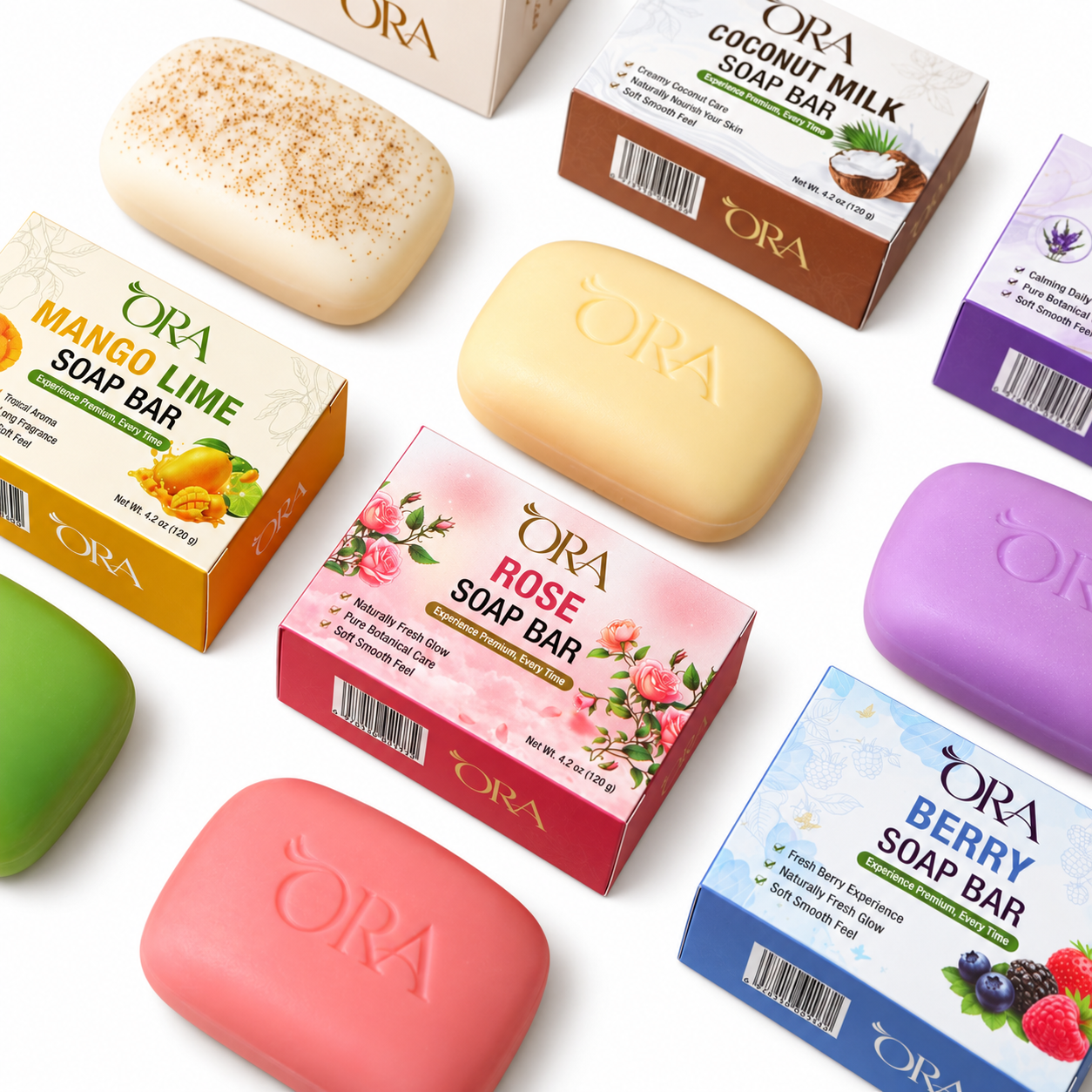 ORA Berry Premium Soap BarPack of 4 Bars - Image 16
