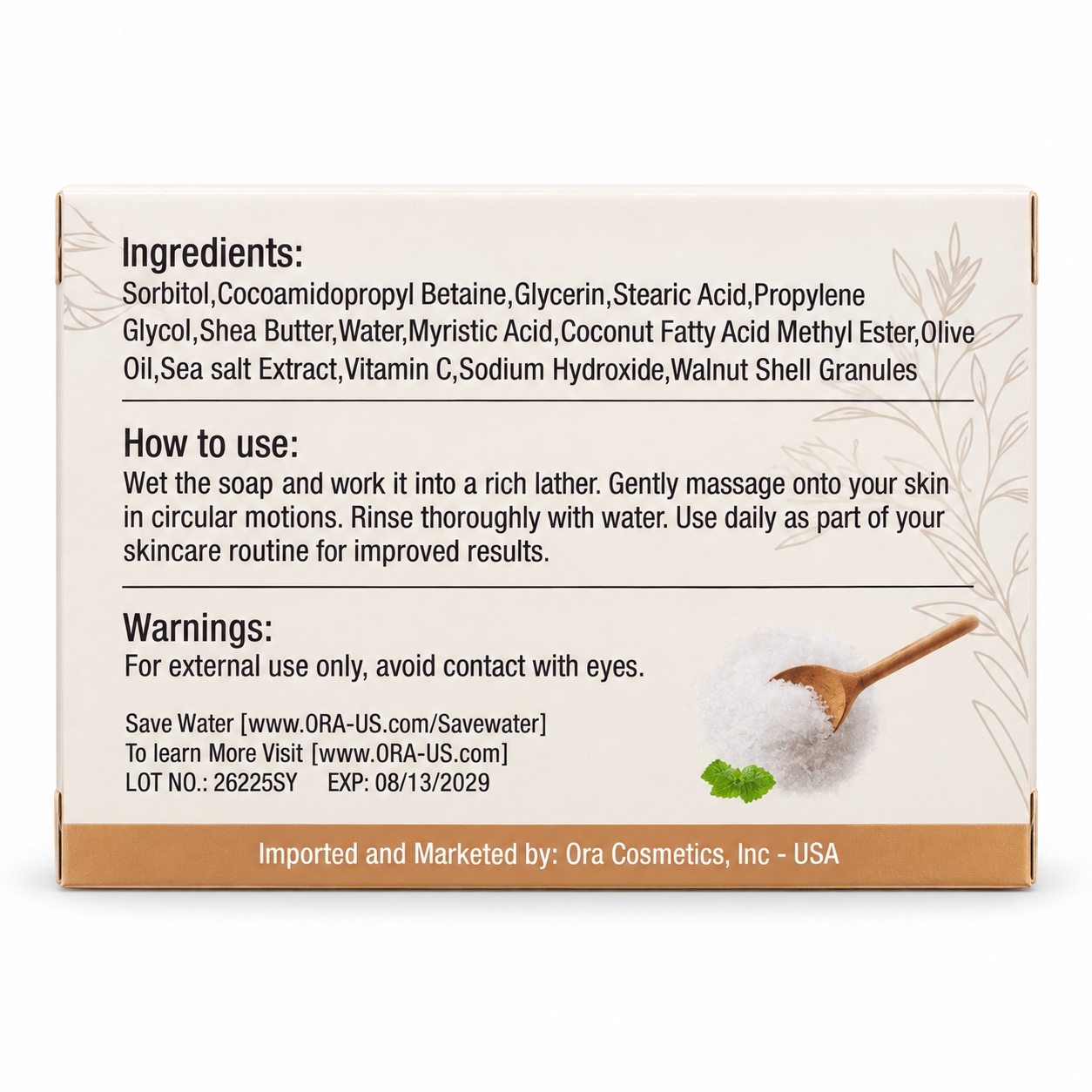 ORA Sea Salt Premium Soap Bar Pack of 4 Bars - Image 5
