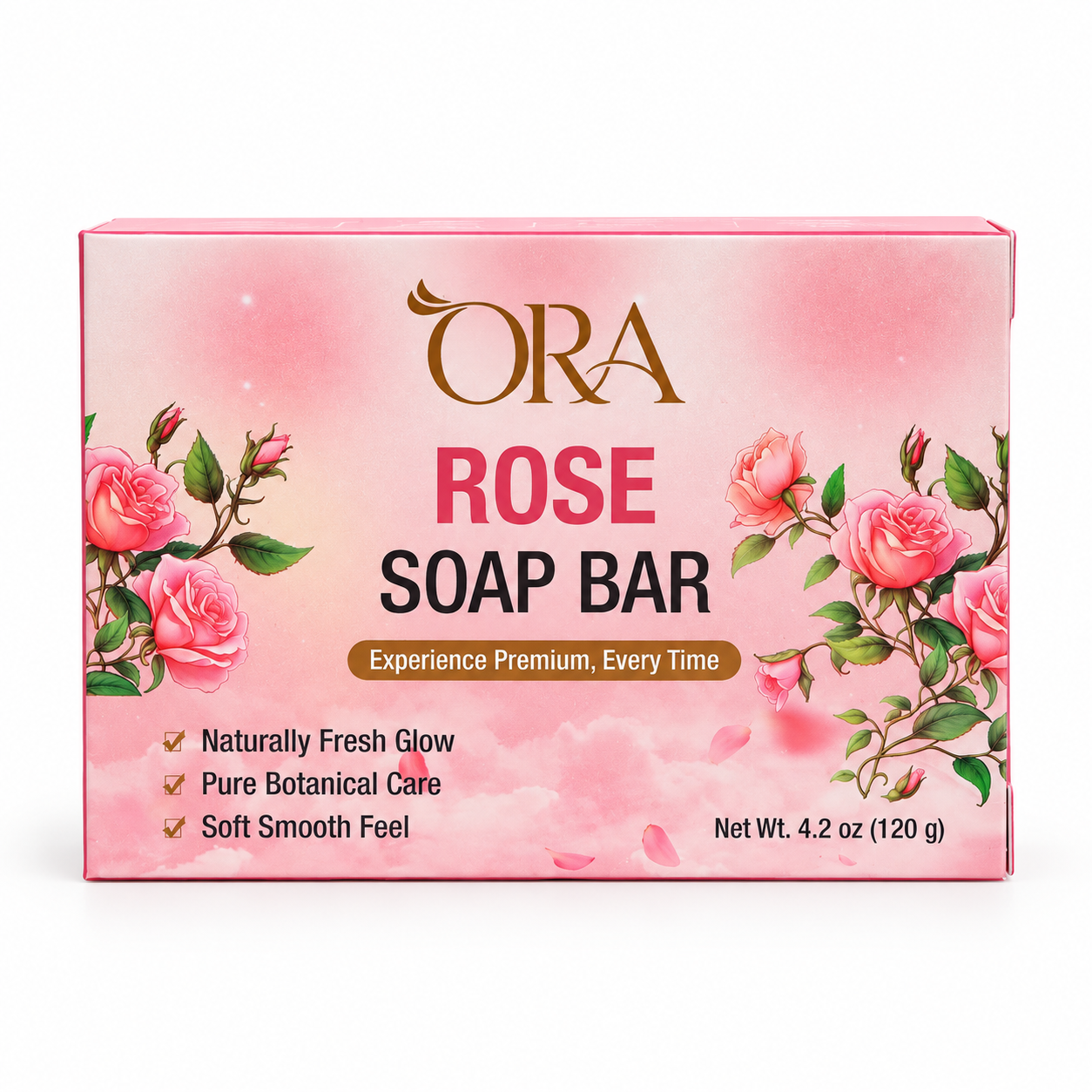 ORA Rose Premium Soap Bar Pack of 4 Bars - Image 2