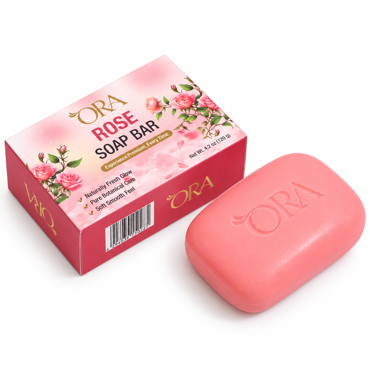 ORA Rose Premium Soap Bar Pack of 4 Bars - Image 6