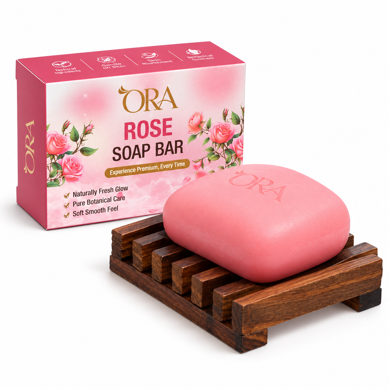 ORA Rose Premium Soap Bar Pack of 4 Bars - Image 8