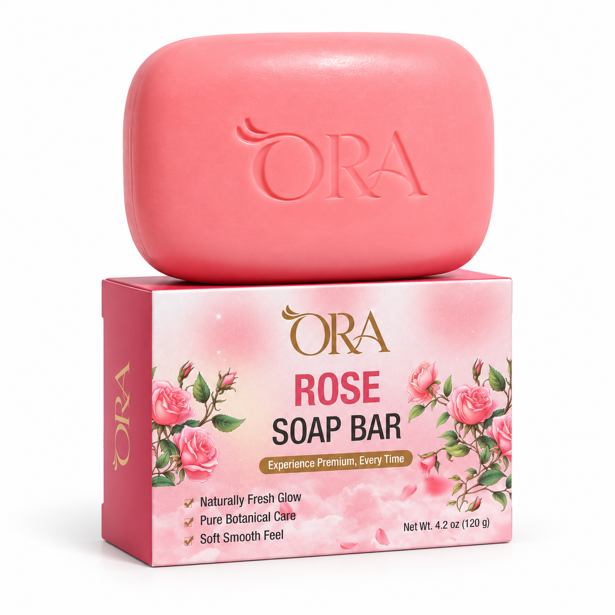 ORA Rose Premium Soap Bar Pack of 4 Bars - Image 10