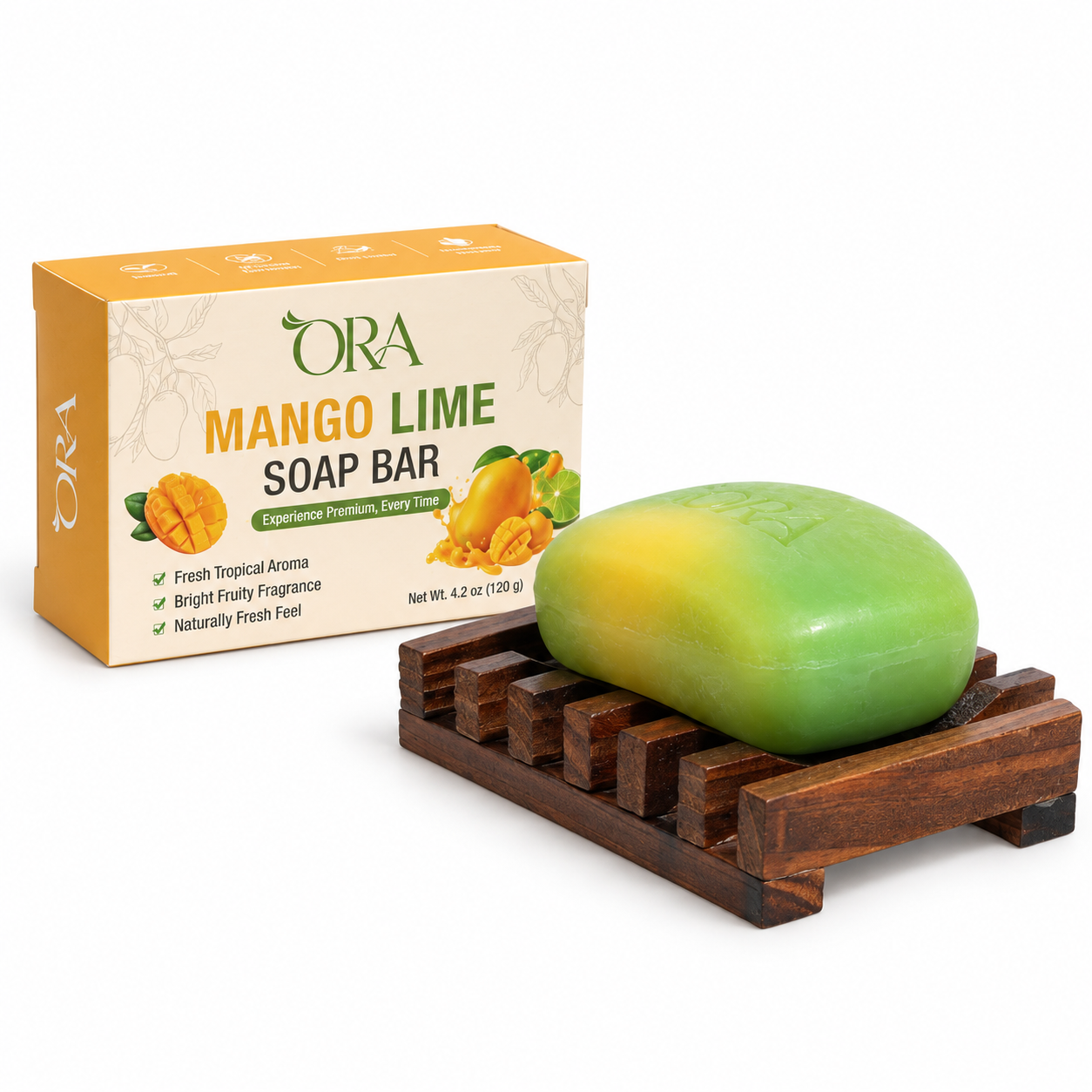 ORA Mango Lime Premium Soap Bar Pack of 4 Bars - Image 8