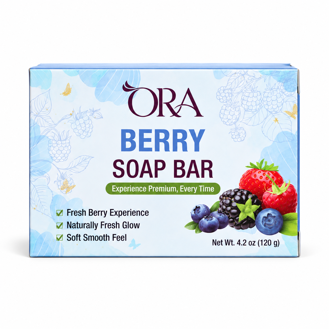 ORA Berry Premium Soap BarPack of 4 Bars - Image 2