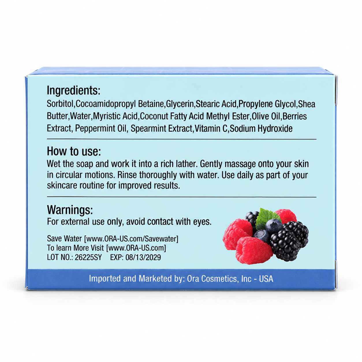 ORA Berry Premium Soap BarPack of 4 Bars - Image 3