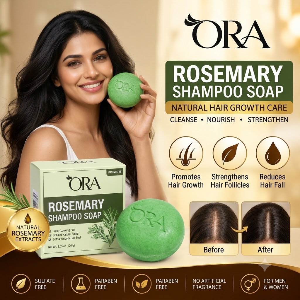 ORA Rosemary Premium Shampoo Soap Bar Pack of 2 Bars - Image 3