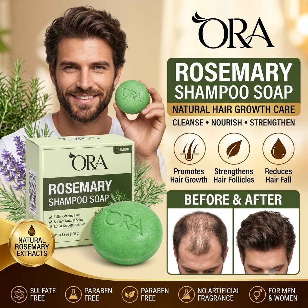 ORA Rosemary Premium Shampoo Soap Bar Pack of 2 Bars - Image 4