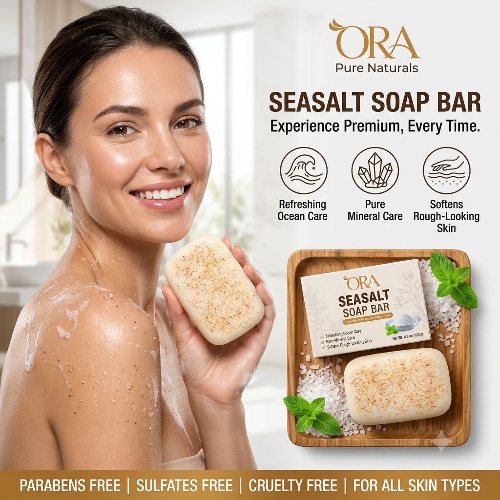 ORA Sea Salt Premium Soap Bar Pack of 4 Bars - Image 4
