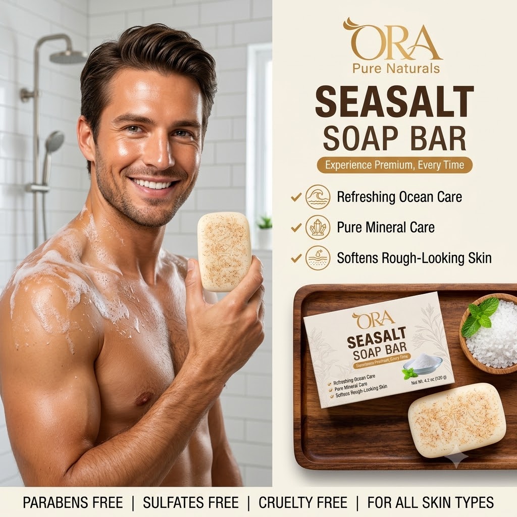 ORA Sea Salt Premium Soap Bar Pack of 4 Bars - Image 13